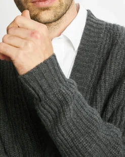 Homme Galeries Lafayette Gilets Et Cardigans^Cardigan en Laine & Cachemire Potecard Gulet Boxy gris foncé