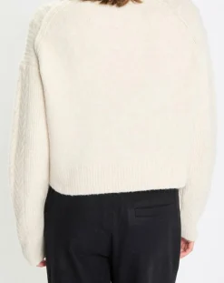 Cardigan en Laine mélangée à torsades écru-Marc O'Polo Discount