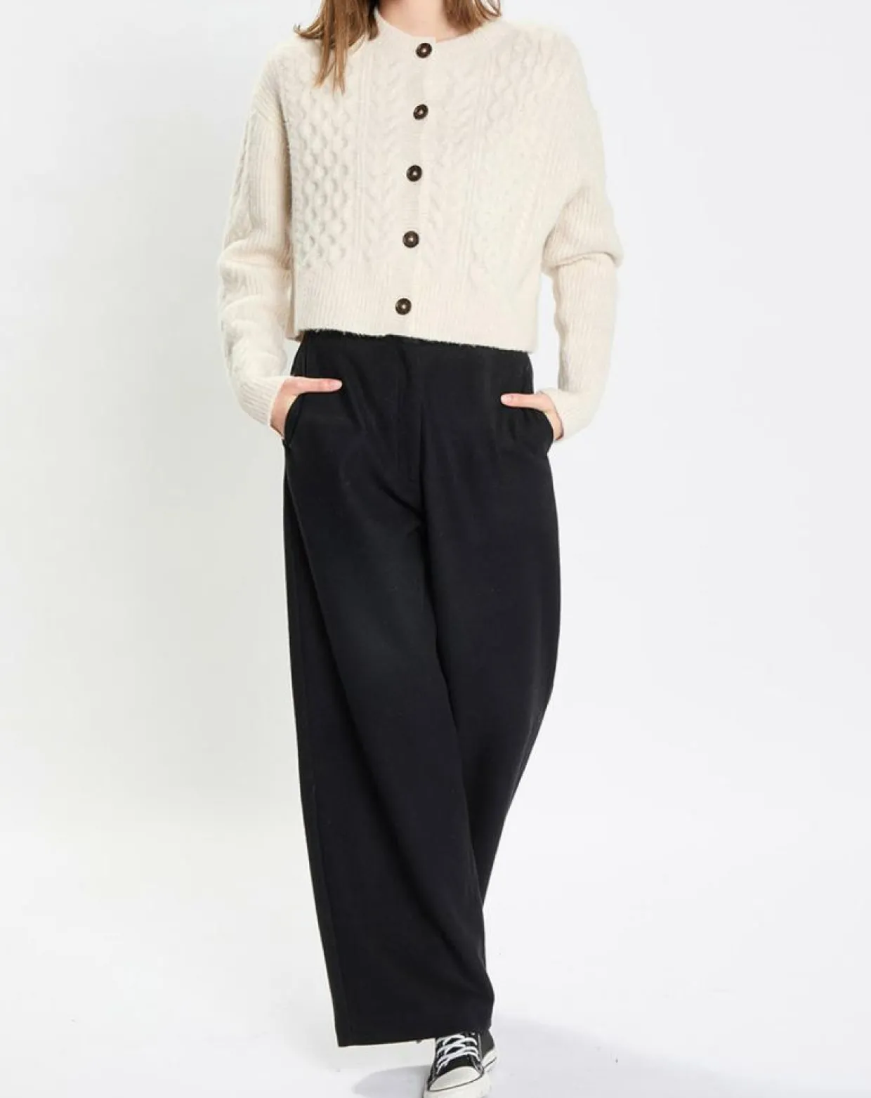 Cardigan en Laine mélangée à torsades écru-Marc O'Polo Discount
