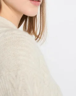 Cardigan en Laine mélangée à torsades écru-Marc O'Polo Discount