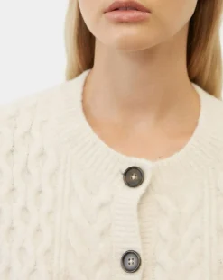 Cardigan en Laine mélangée à torsades écru-Marc O'Polo Discount