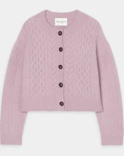 Cardigan en Laine mélangée à torsades rose-Marc O'Polo