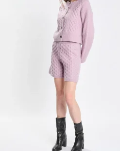 Cardigan en Laine mélangée à torsades rose-Marc O'Polo