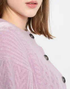 Cardigan en Laine mélangée à torsades rose-Marc O'Polo