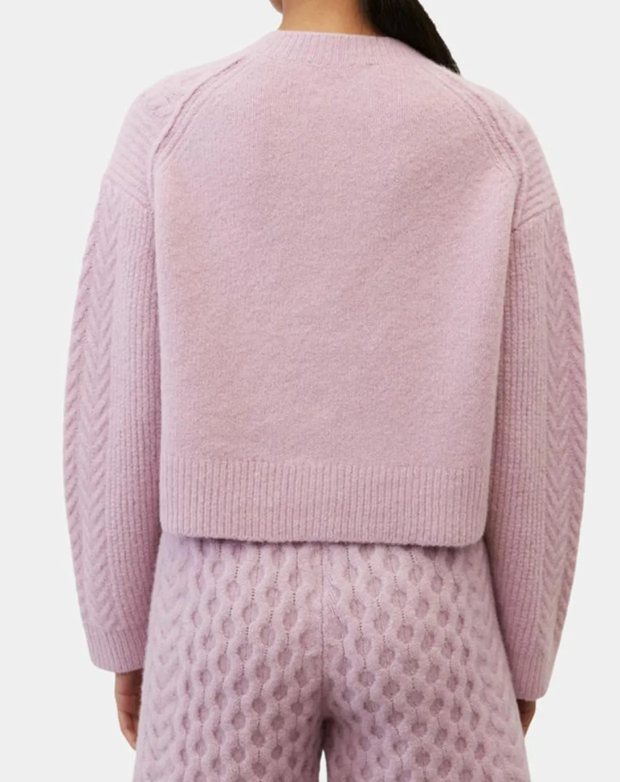 Cardigan en Laine mélangée à torsades rose-Marc O'Polo