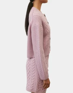 Cardigan en Laine mélangée à torsades rose-Marc O'Polo