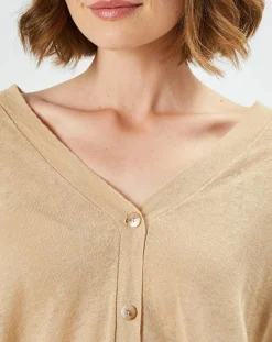 Femme Maison Anje Gilets Et Cardigans^Cardigan en Lin & Coton Letrope latte