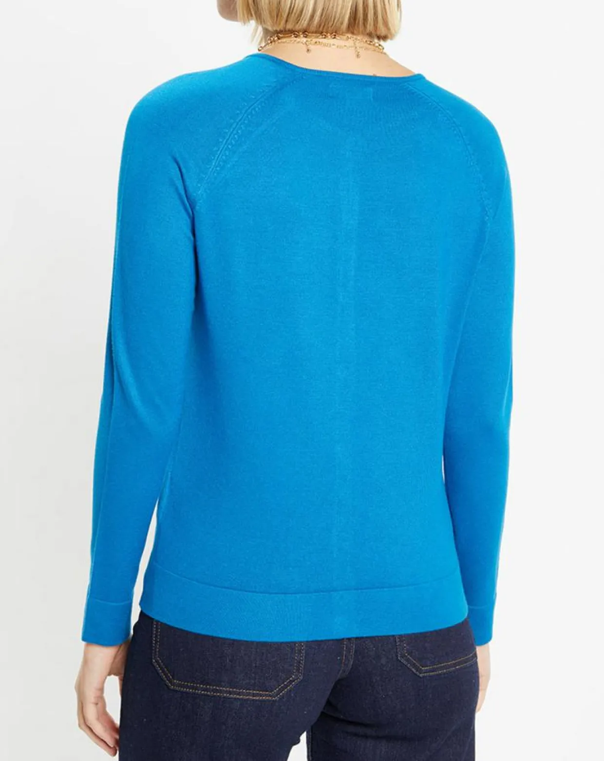 Cardigan en Maille fine Fanny bleu moyen-Galeries Lafayette