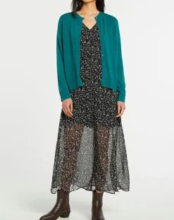 Cardigan en Maille fine Fanny vert foncé-Galeries Lafayette Outlet