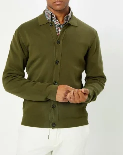Cardigan en Maille kaki-Hackett London Outlet
