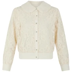 Cardigan Maille Dentelle ecru-Manoush Hot