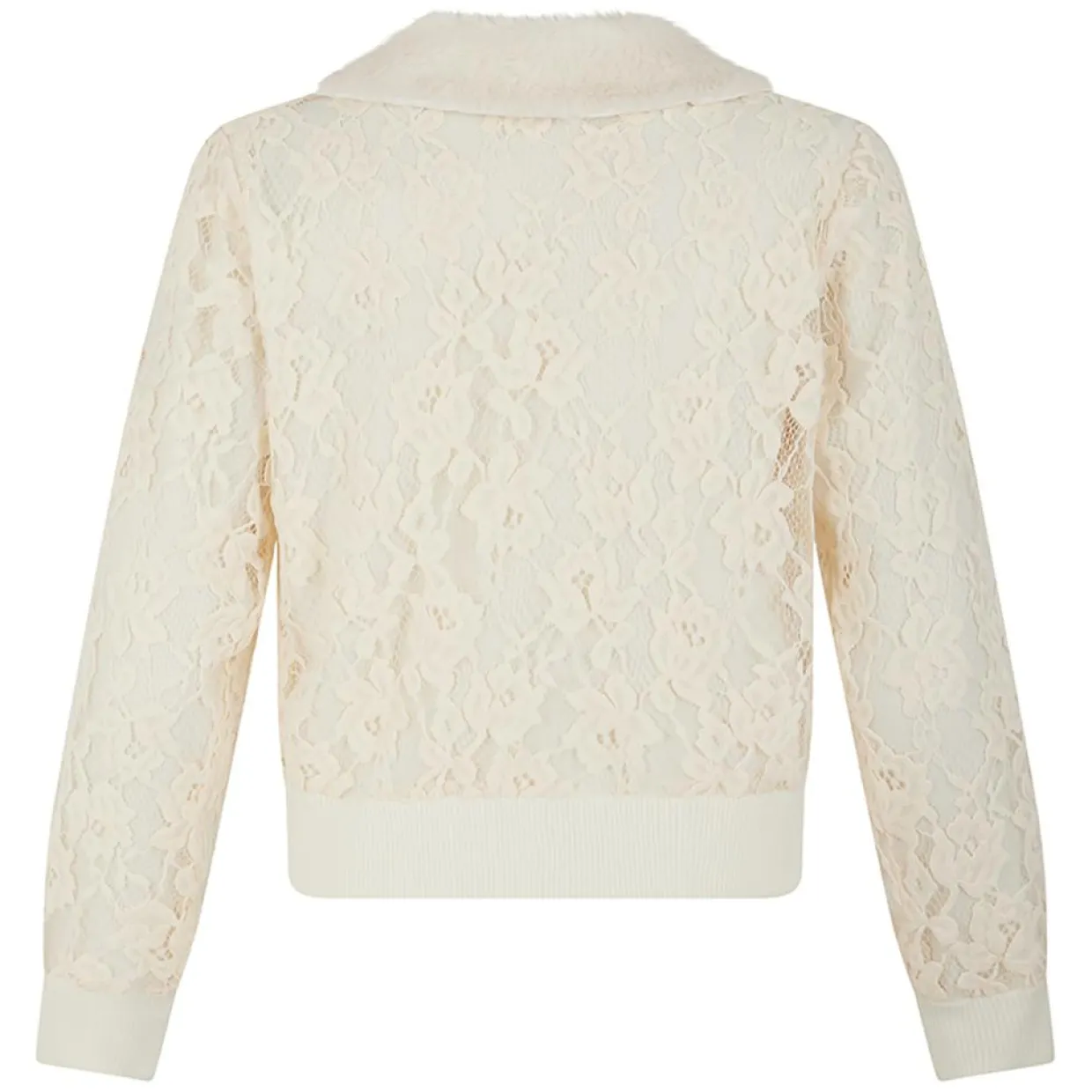 Cardigan Maille Dentelle ecru-Manoush Hot