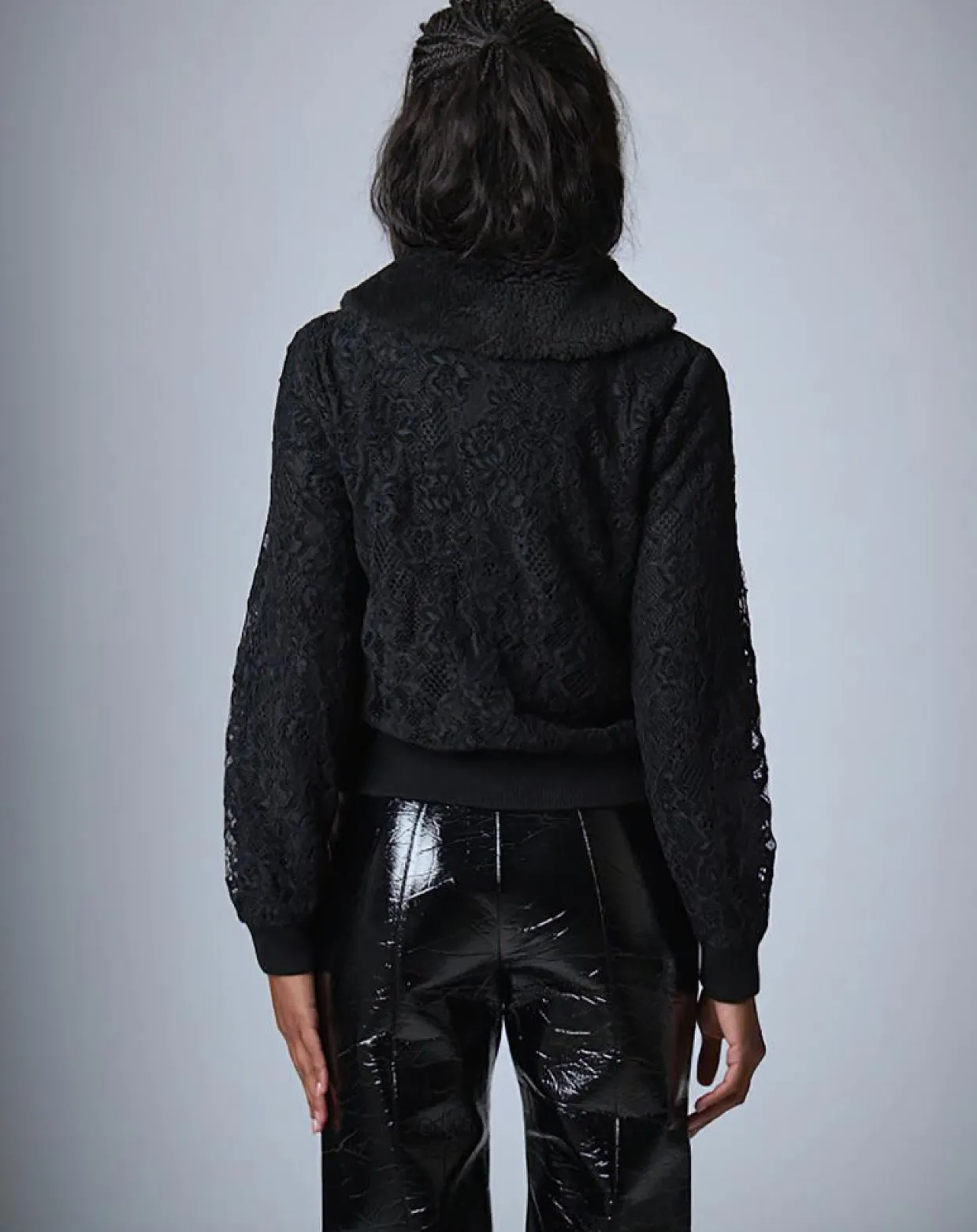 Cardigan Maille Dentelle noir-Manoush Discount