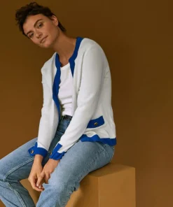 Cardigan Octavie, contraste blanc-Rodier Best