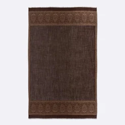Carré 100% Soie Elisee moka - 130x200 cm-Petrusse Discount