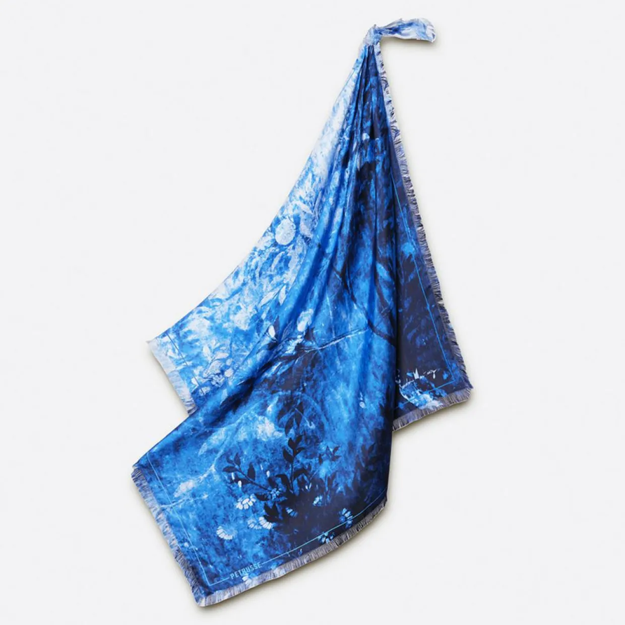 Femme Petrusse Echarpes, Foulards^Carré 100% Soie Liv denim - 90x90 cm