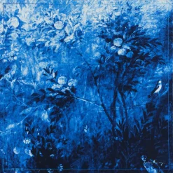 Femme Petrusse Echarpes, Foulards^Carré 100% Soie Liv denim - 90x90 cm