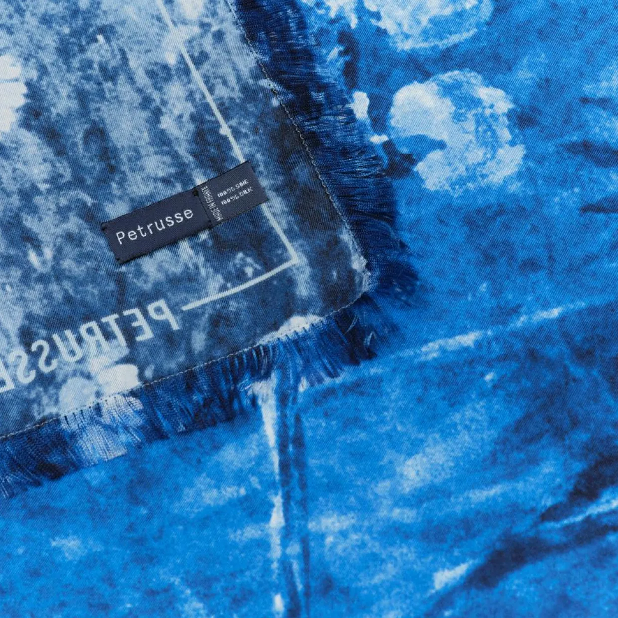 Femme Petrusse Echarpes, Foulards^Carré 100% Soie Liv denim - 90x90 cm