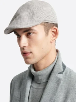 Casquette plate micro-motif blanc neige-Devred Sale