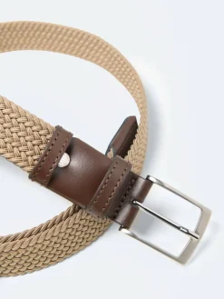 Homme Devred Ceintures^Ceinture bi-matière tressée - L'atelier kaki
