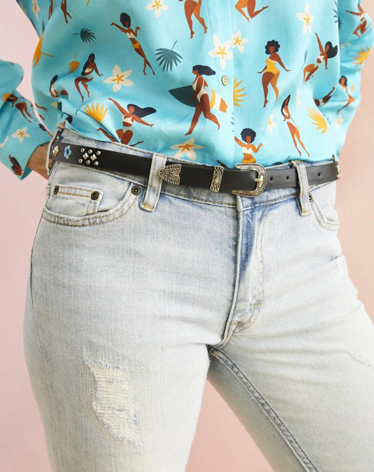 Ceinture en Cuir Discopop noire-Wild