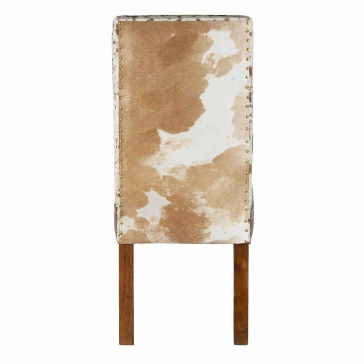Chaise à haut dossier en peau de vache Acacia Savage Naturel - 46x50x109 cm-Bois & Chiffons Discount