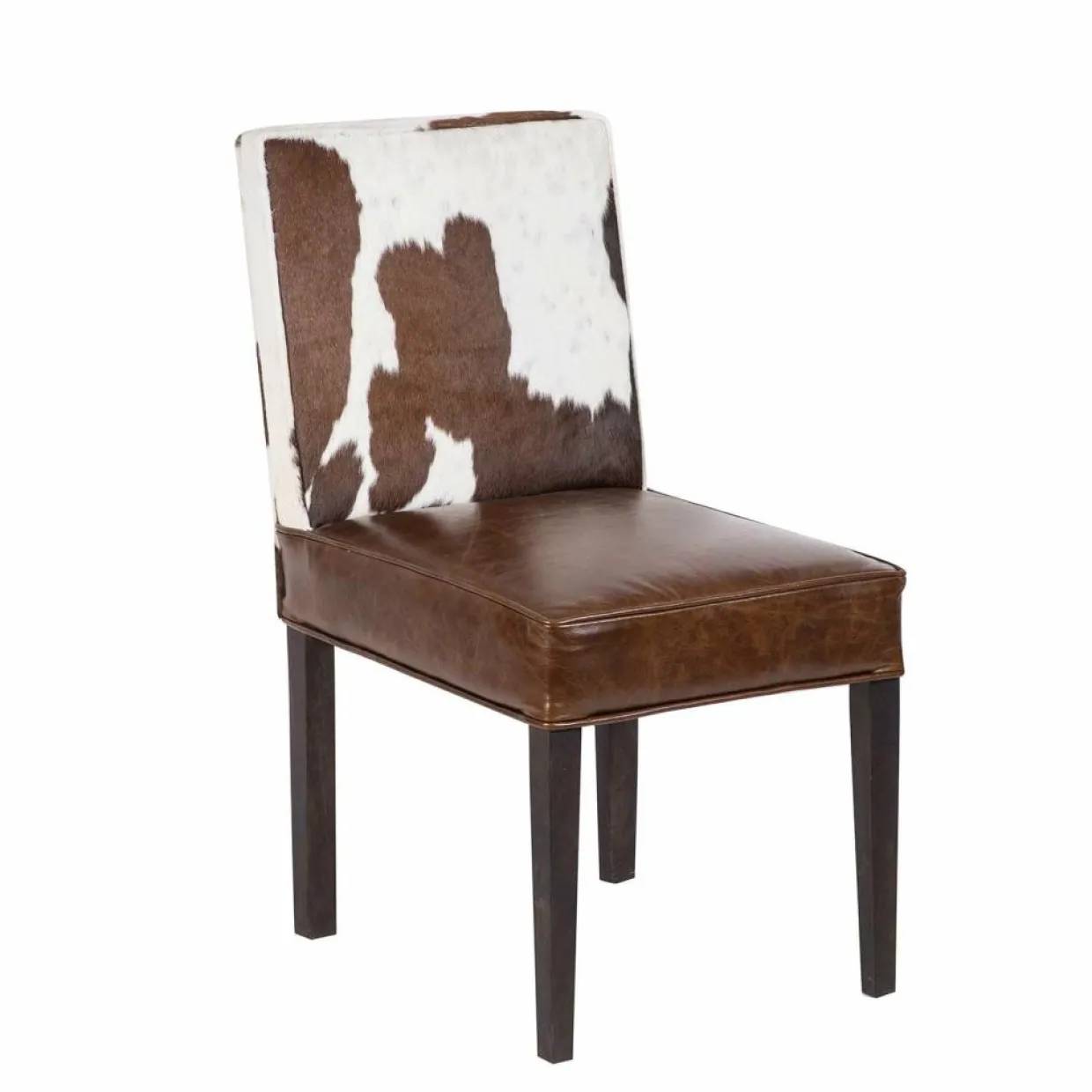 Chaise en peau de vache Acacia Savage Naturel - 46x50x88 cm-Bois & Chiffons Outlet