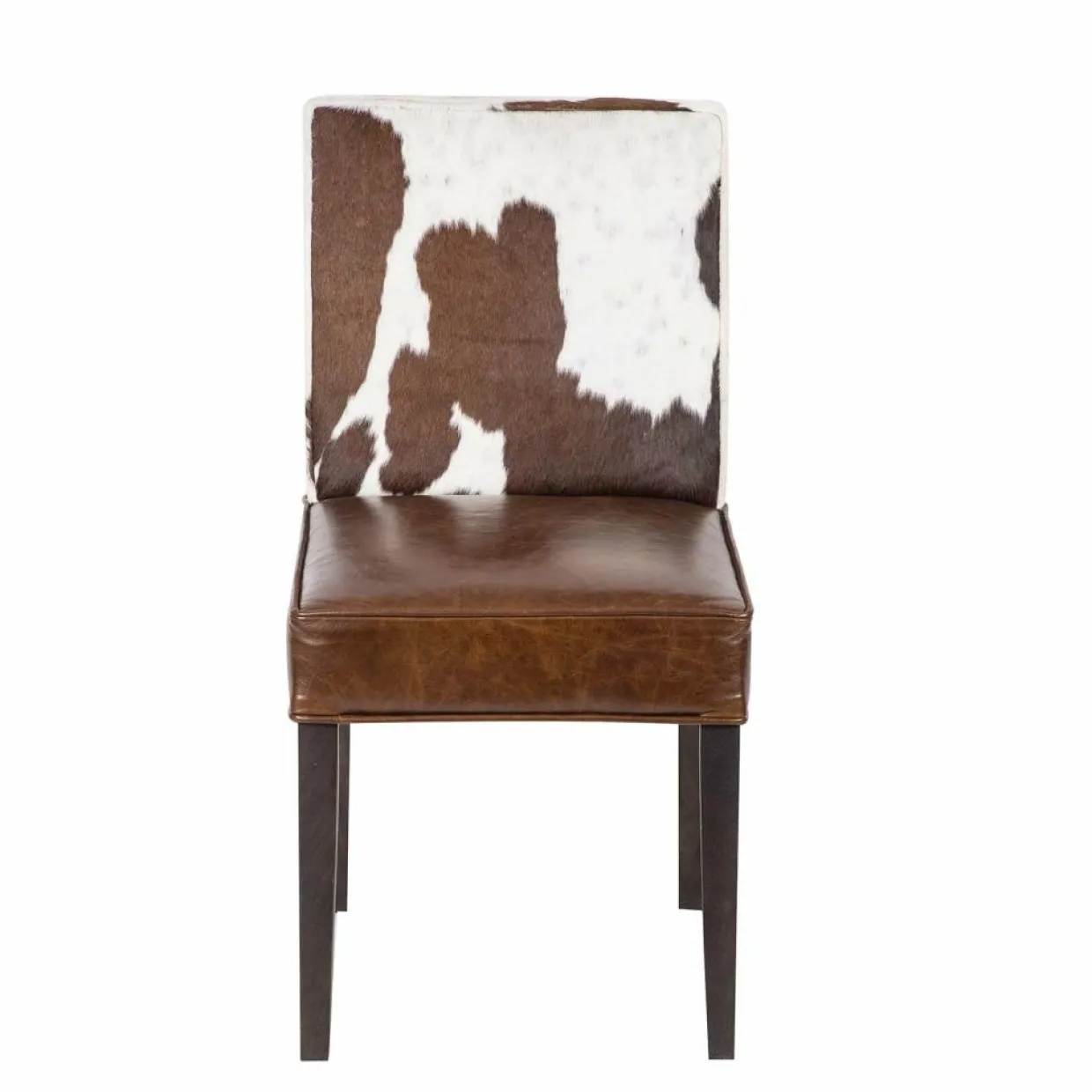 Chaise en peau de vache Acacia Savage Naturel - 46x50x88 cm-Bois & Chiffons Outlet