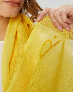 Femme Petrusse Echarpes, Foulards^Écharpe en Lin & Coton Olaf jaune - 60x190 cm