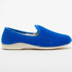 Chaussons charentais fourrés en Laine bleu roi-Apologie Studio Sale