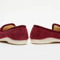 Chaussons charentais fourrés en Laine bordeaux-Apologie Studio