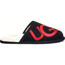 Chaussons en Cuir Scuff Logo noirs-Ugg Best