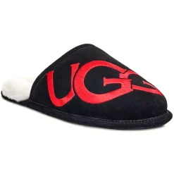 Chaussons en Cuir Scuff Logo noirs-Ugg Best