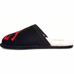 Chaussons en Cuir Scuff Logo noirs-Ugg Best