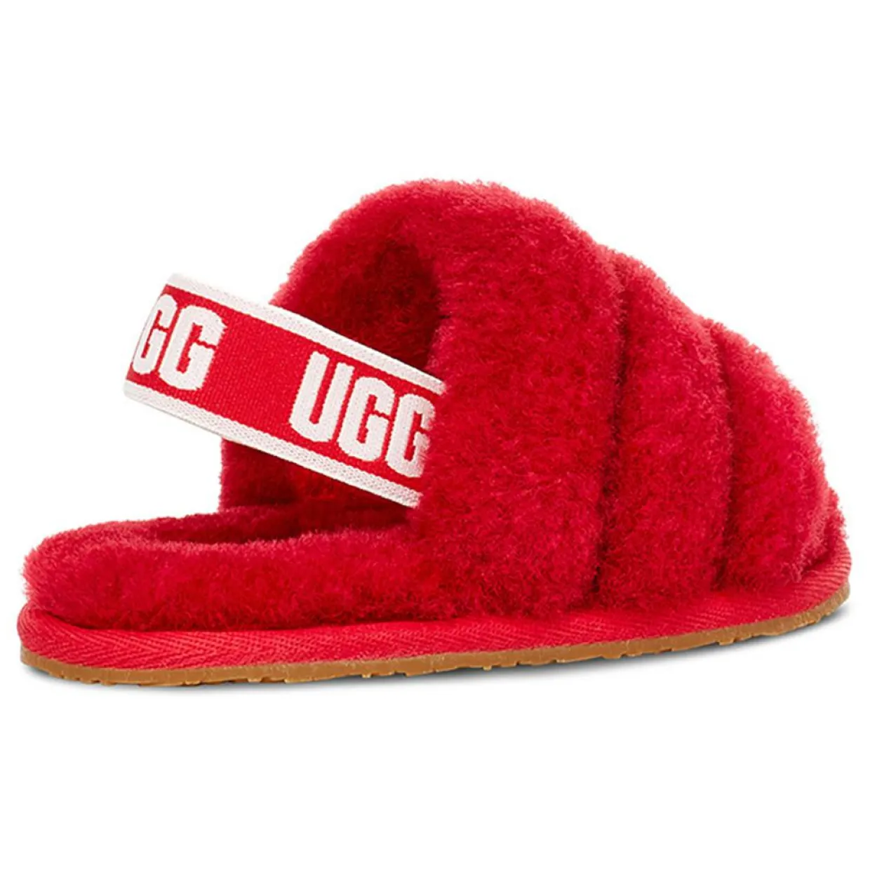 Enfant Ugg Bébé^Chaussons en Peau de Mouton Fluff Yeah rouges