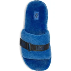 Homme Ugg Chaussons^Chaussons en Peau de Mouton Fluff Up bleues