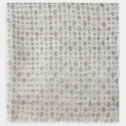 Homme Hackett London Echarpes, Foulards^Chèche en Laine mélangée imprimé écru - 180x50 cm