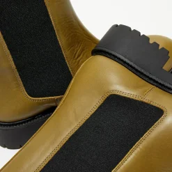 Femme Apologie Bottines^Chelsea Boots en Cuir Carmen kaki