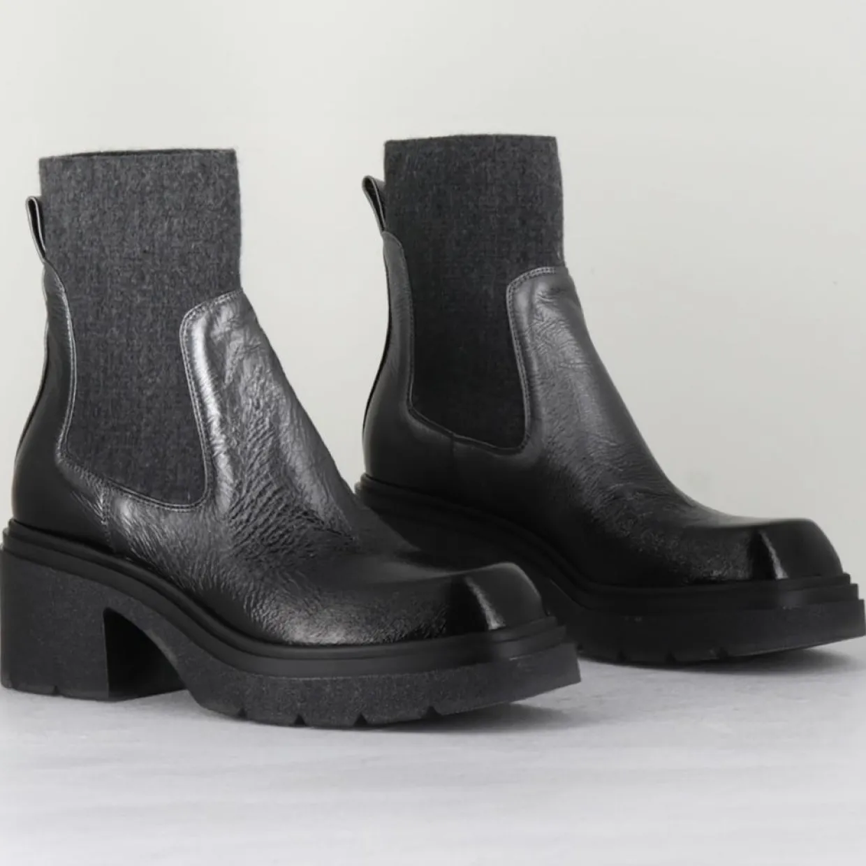 Femme Garrice Lab Bottines^Chelsea boots en Cuir Gusto anthracite - Talon 6 cm