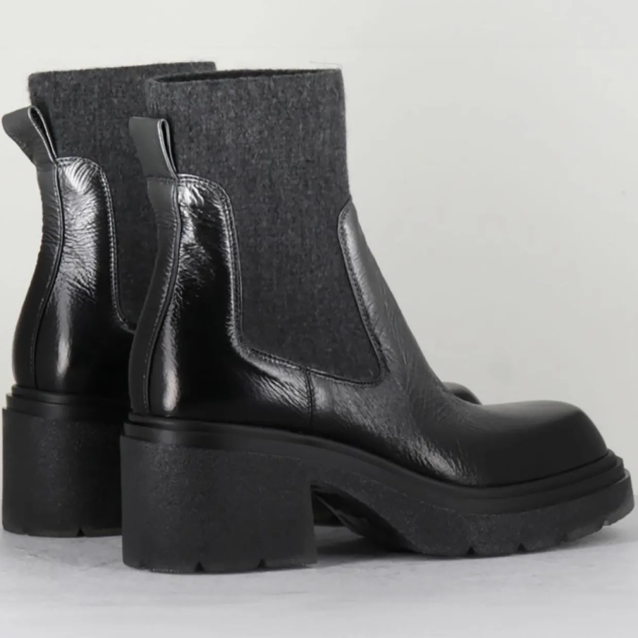 Femme Garrice Lab Bottines^Chelsea boots en Cuir Gusto anthracite - Talon 6 cm