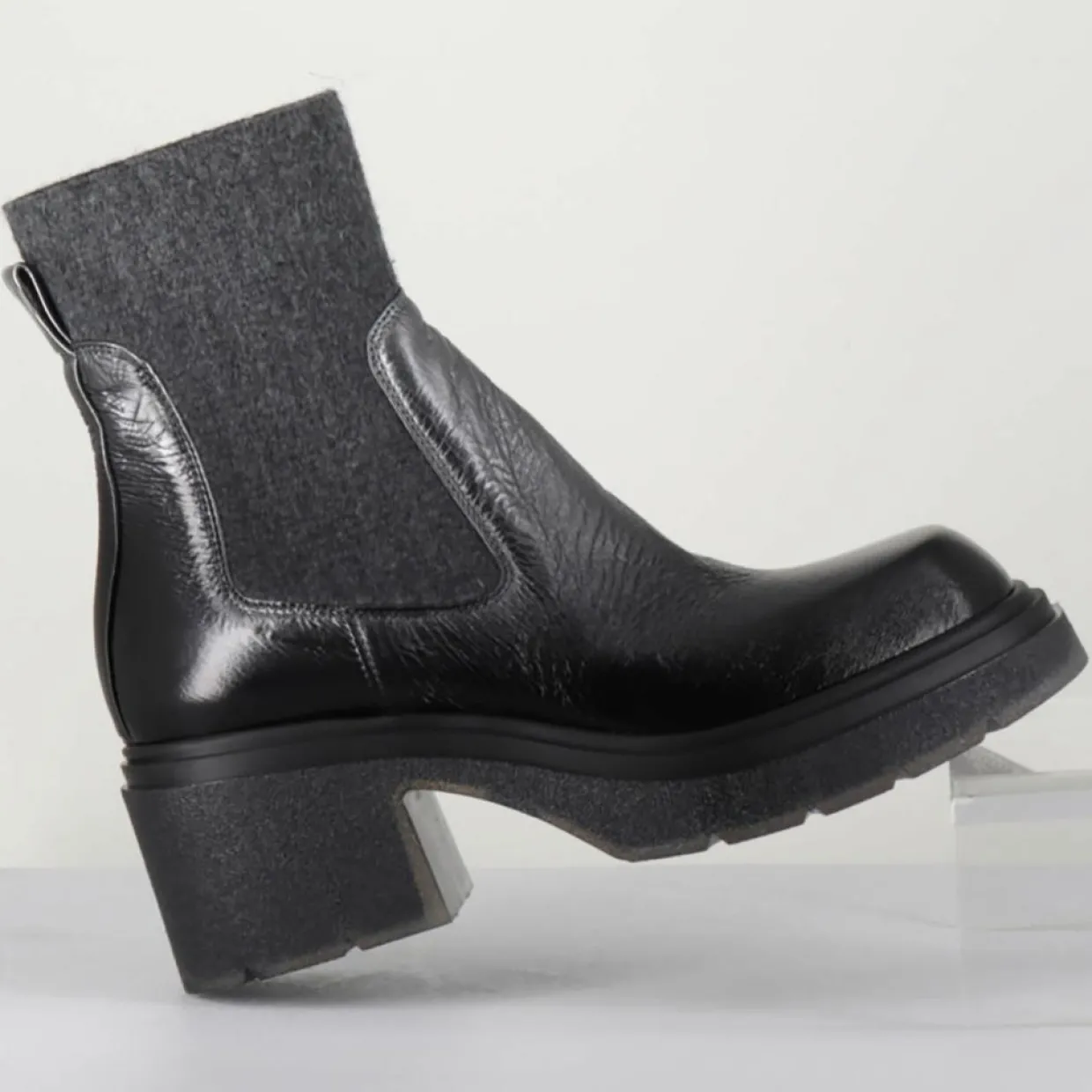 Femme Garrice Lab Bottines^Chelsea boots en Cuir Gusto anthracite - Talon 6 cm