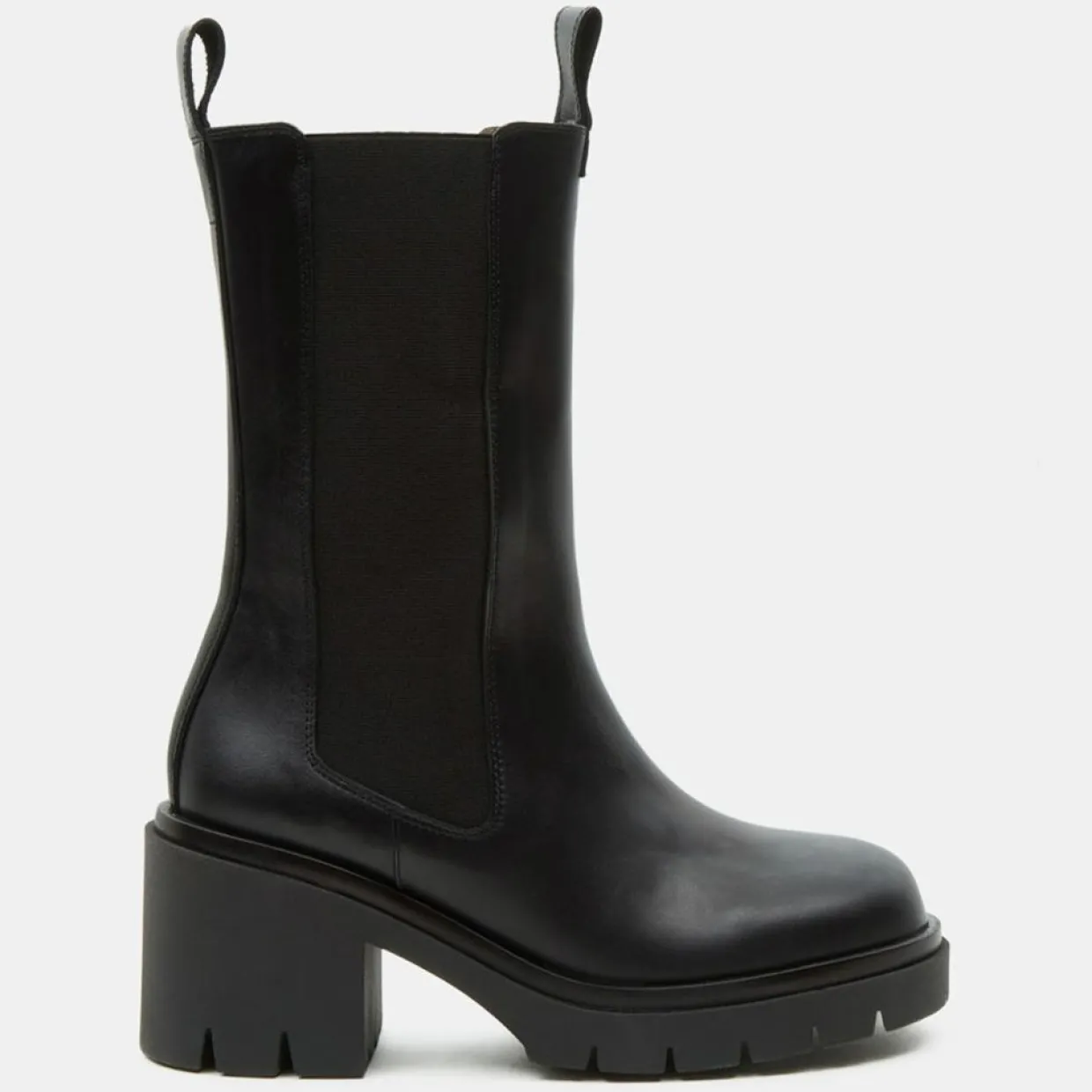 Femme Flattered Bottines^Chelsea Boots en Cuir Mid noires - Talon 8 cm