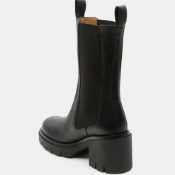 Femme Flattered Bottines^Chelsea Boots en Cuir Mid noires - Talon 8 cm