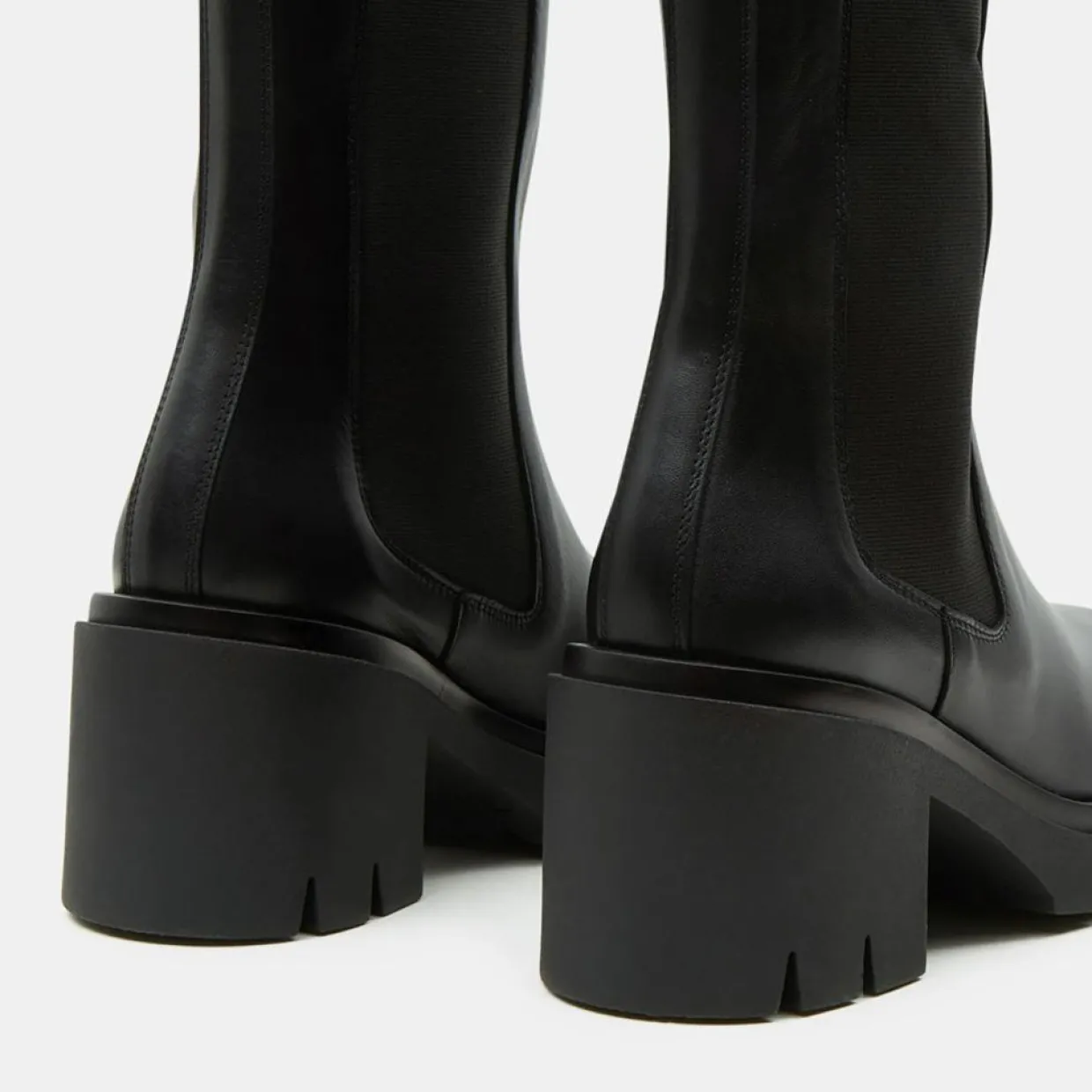 Femme Flattered Bottines^Chelsea Boots en Cuir Mid noires - Talon 8 cm
