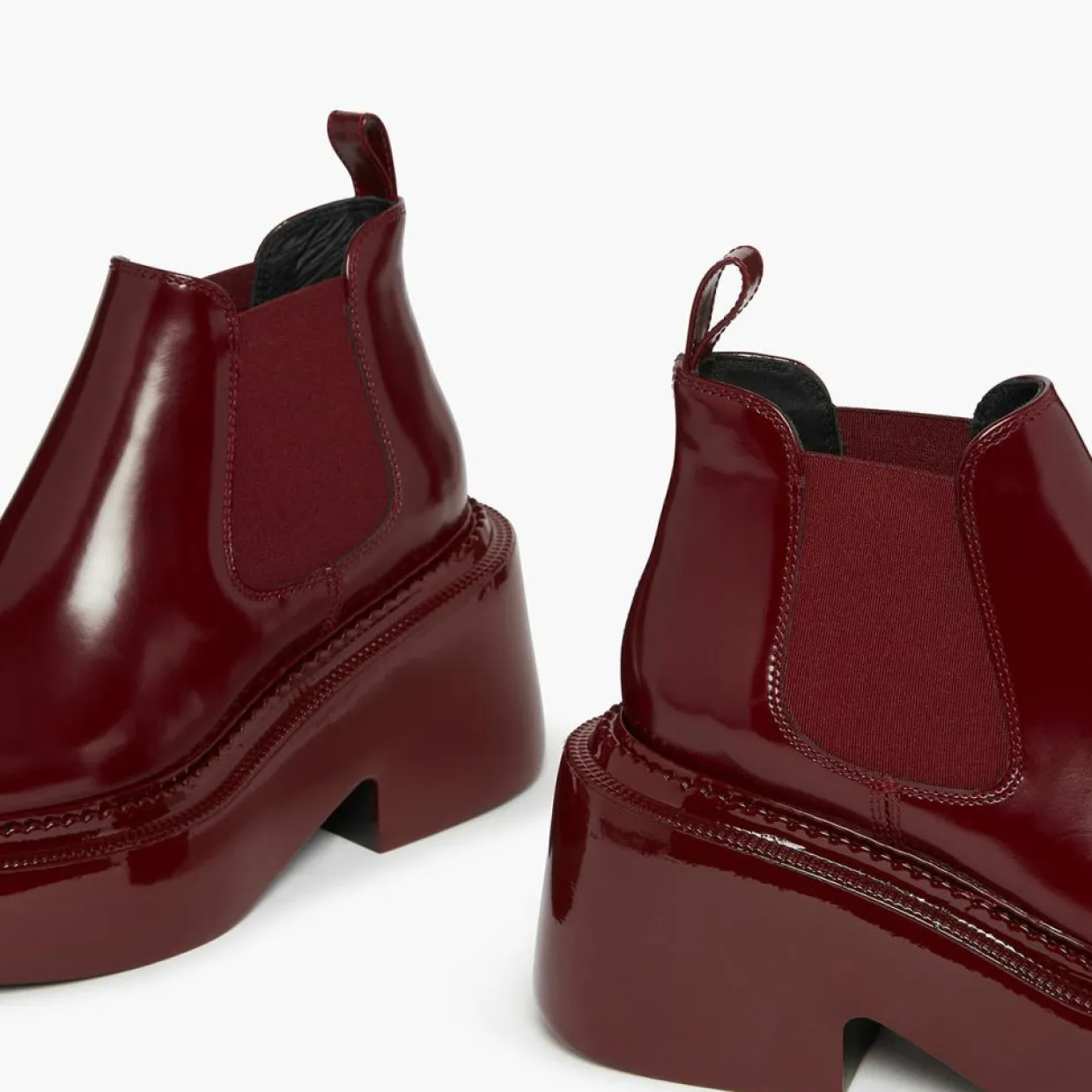 Chelsea boots en Cuir Montresor bordeaux - Talon 6 cm-Sonia Rykiel Sale