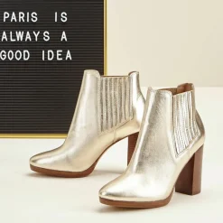 Chelsea Boots en Cuir Romi platine - Talon 9 cm-Cosmoparis New