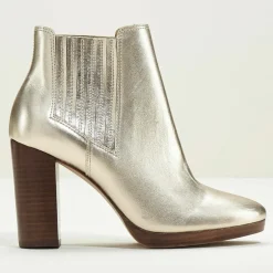 Chelsea Boots en Cuir Romi platine - Talon 9 cm-Cosmoparis New