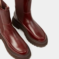Femme Galeries Lafayette Bottines^Chelsea Boots en Cuir semelle épaisse marron - Talon 4.5 cm