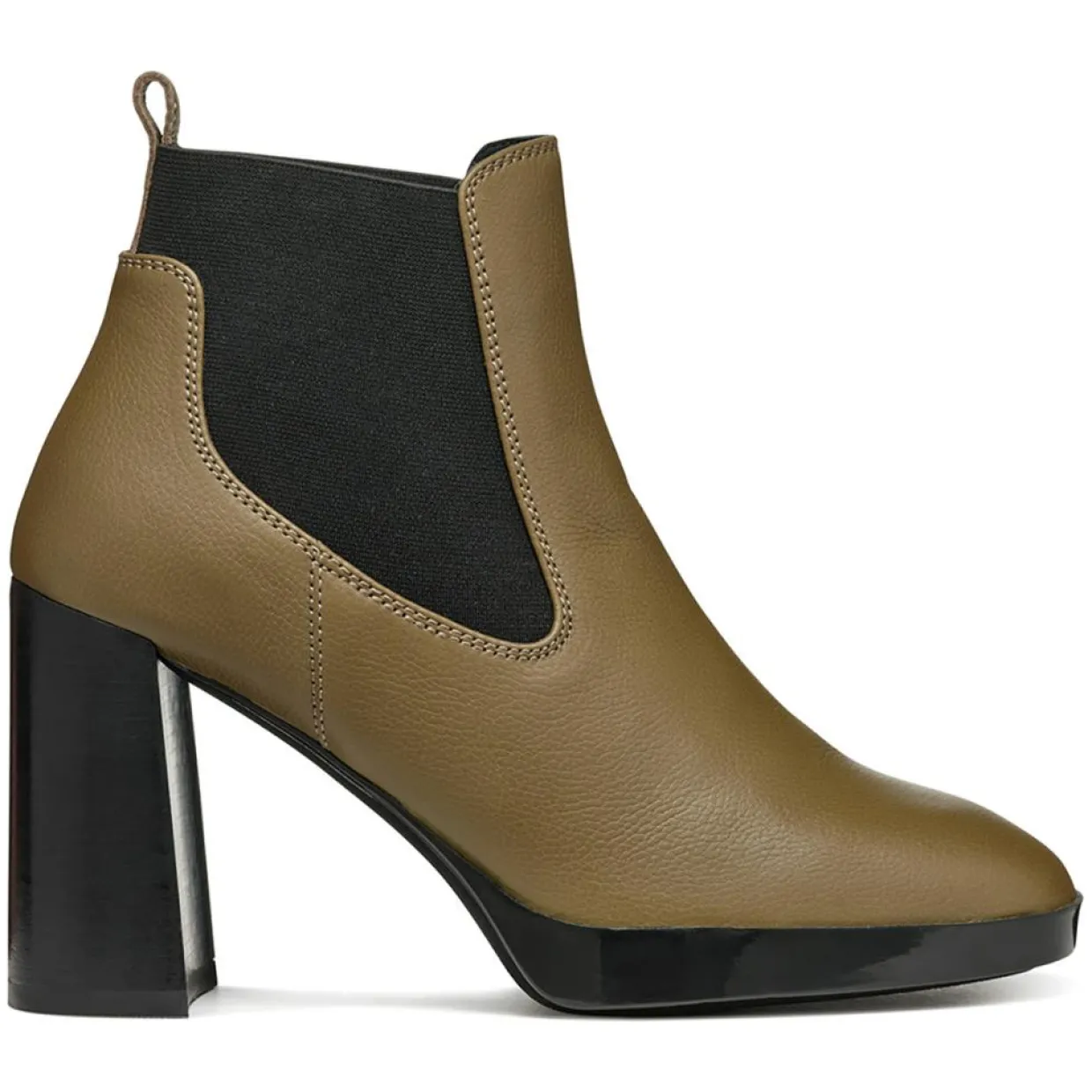 Chelsea Boots en Cuir Teulada olive/noir - Talon 9.5 cm-Geox Best