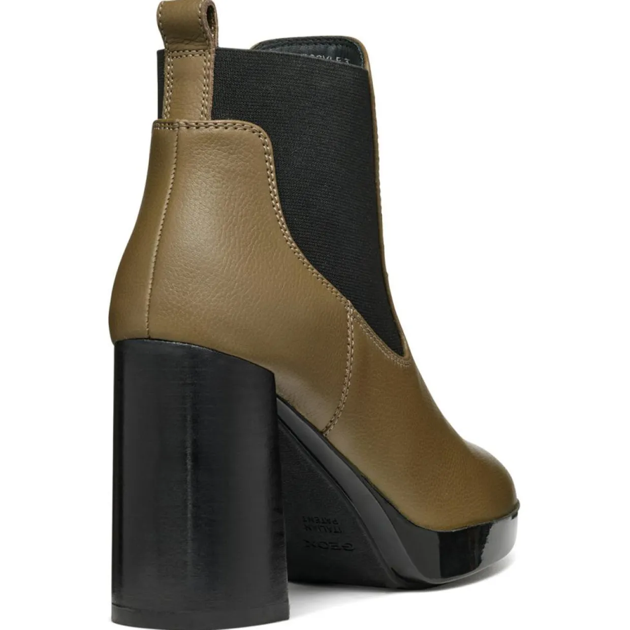 Chelsea Boots en Cuir Teulada olive/noir - Talon 9.5 cm-Geox Best